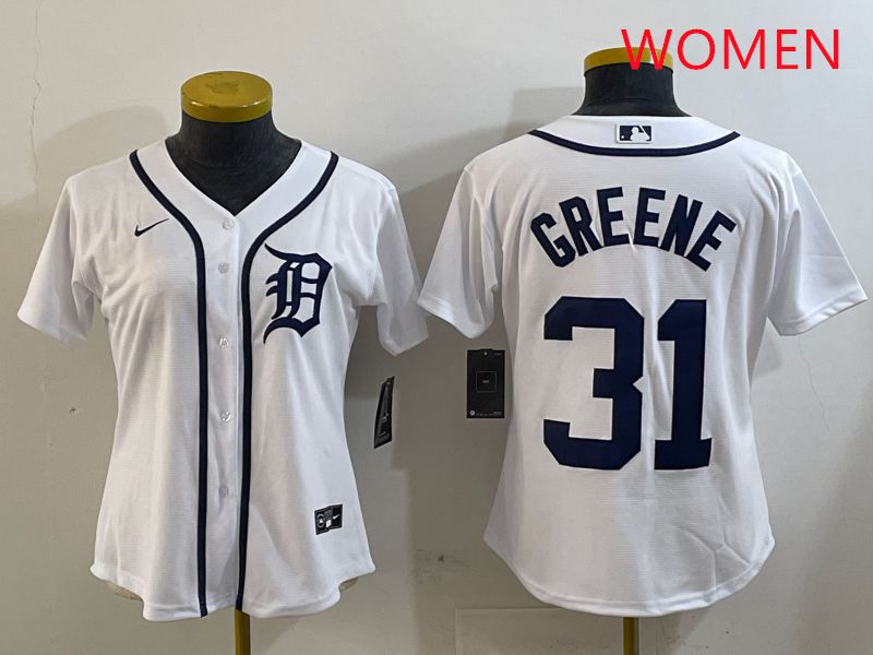Women Detroit Tigers #31 Greene White Game 2025 Nike MLB Jersey style 1
